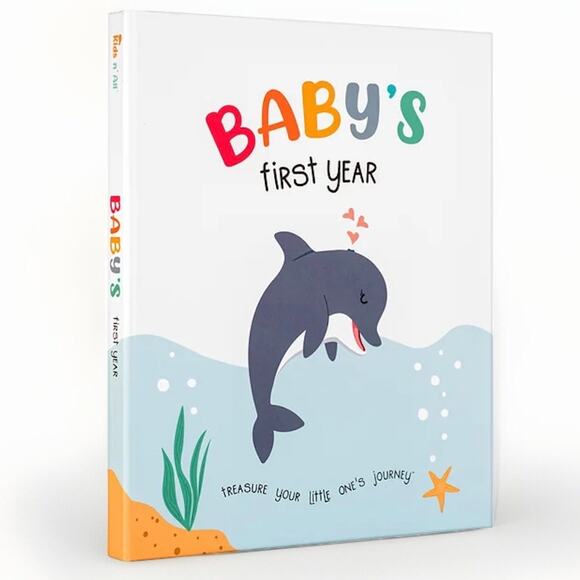Baby's First Year Memory Book Kids n All Photo Album Scrapbook Neutral Boy Girl - Picture 1 of 7